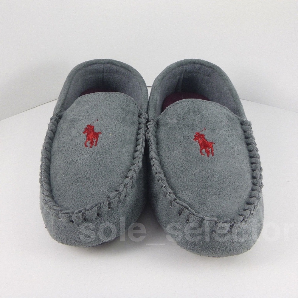 NWT Polo Ralph Lauren Moccasin Slippers Grey - Picture 4 of 7